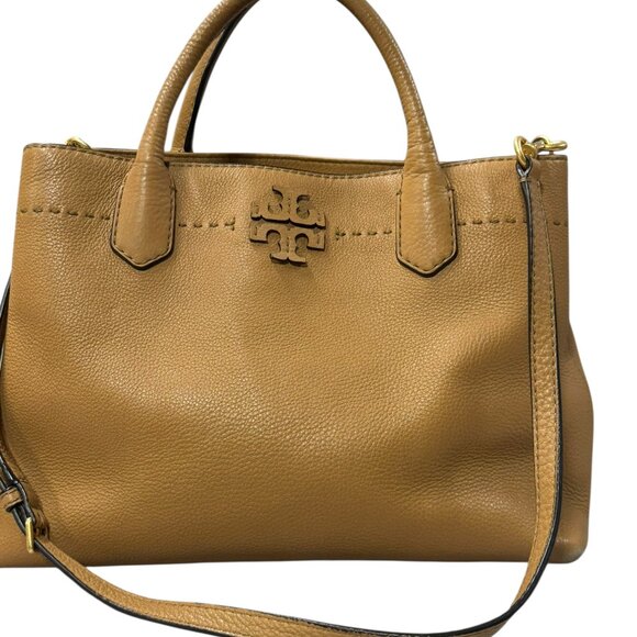Tory Burch McGraw Triple Compartment Leather Satchel - Tiramisu - Picture 10 of 17
